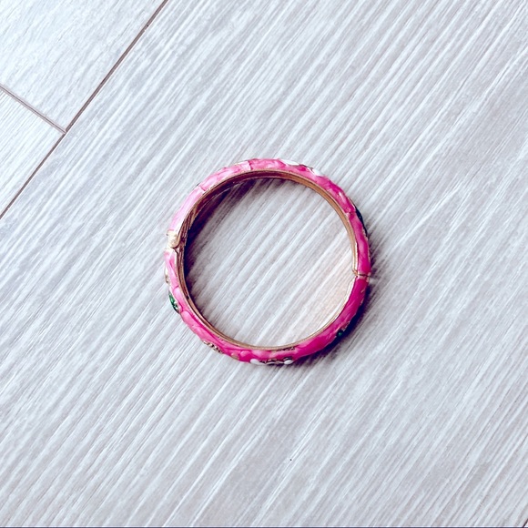 Cloisonne Floral Bangle Bracelet - Picture 2 of 2